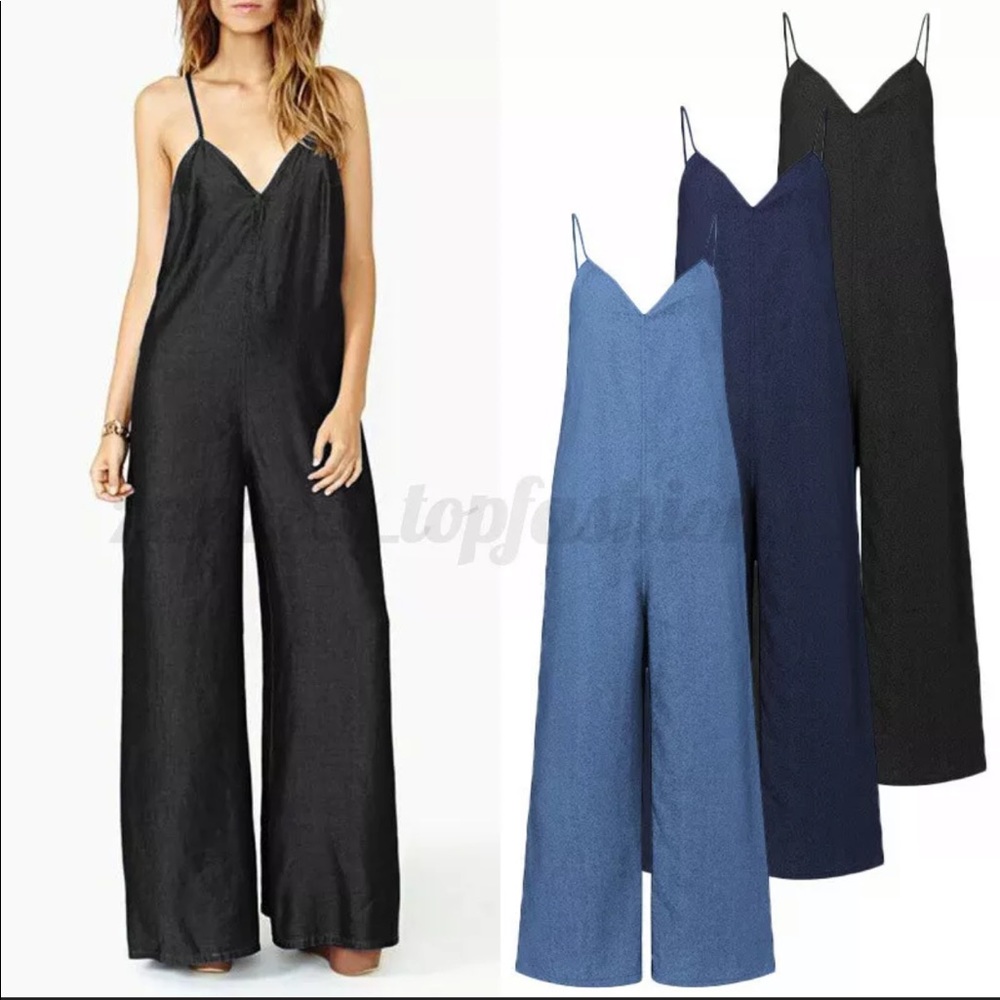 Wide Leg, Spaghetti Strap, Jean 👀, Jumpsuit
